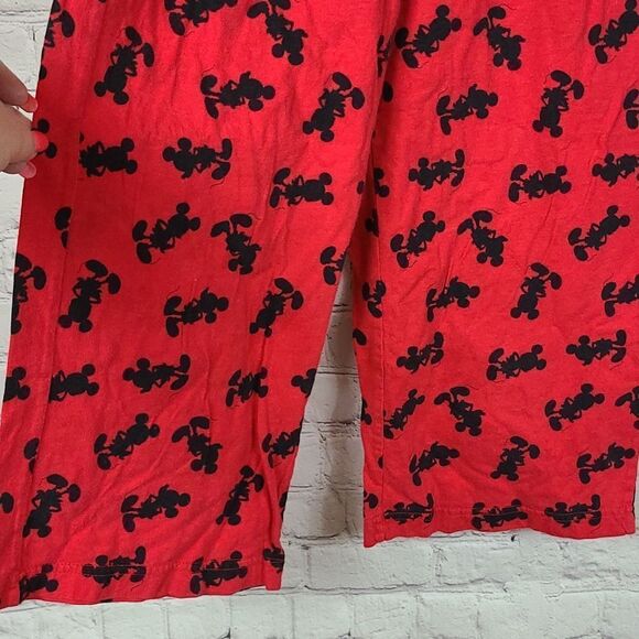 Disney Mickey Mouse 2pc Cami PJs Pajama Set Red Black Silhouette Loungewear - Picture 9 of 12